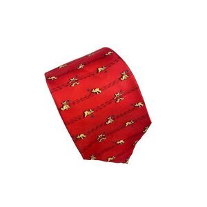 Frangi Italy Men's Red silk Teddy Bear Neck Tie NWT